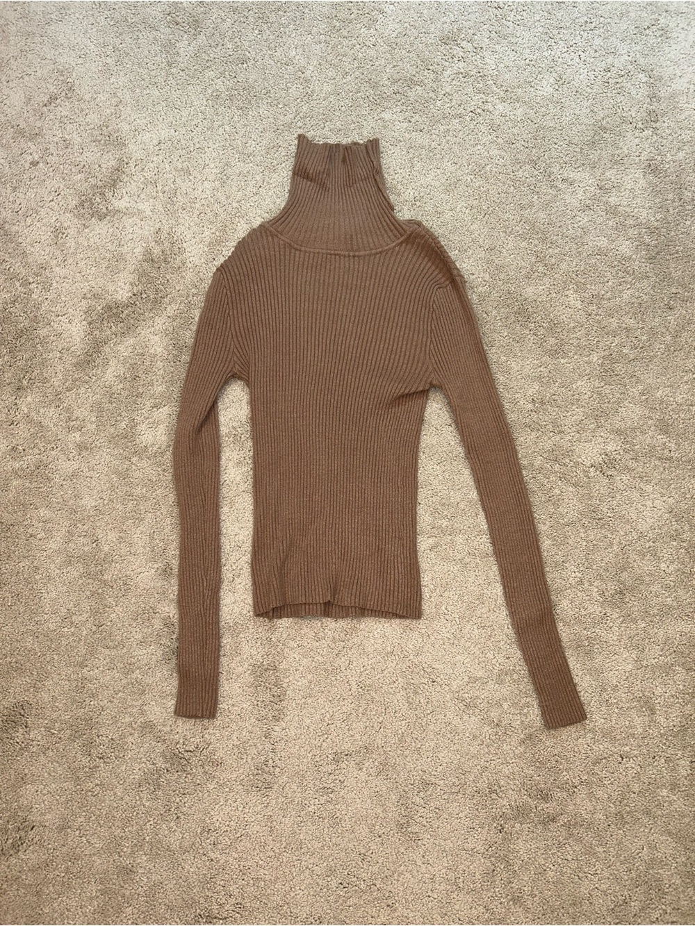 Forever 21 Ribbed Turtleneck Sweater - Brown